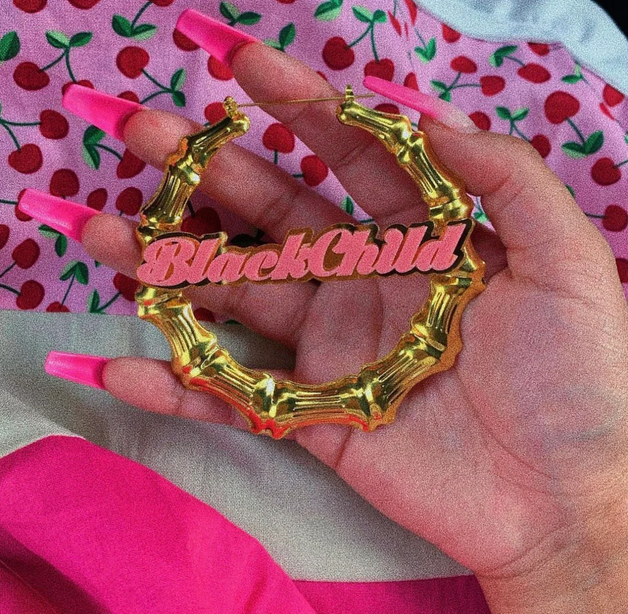 Classic "Black Child" Bamboo Hoops - Image 4