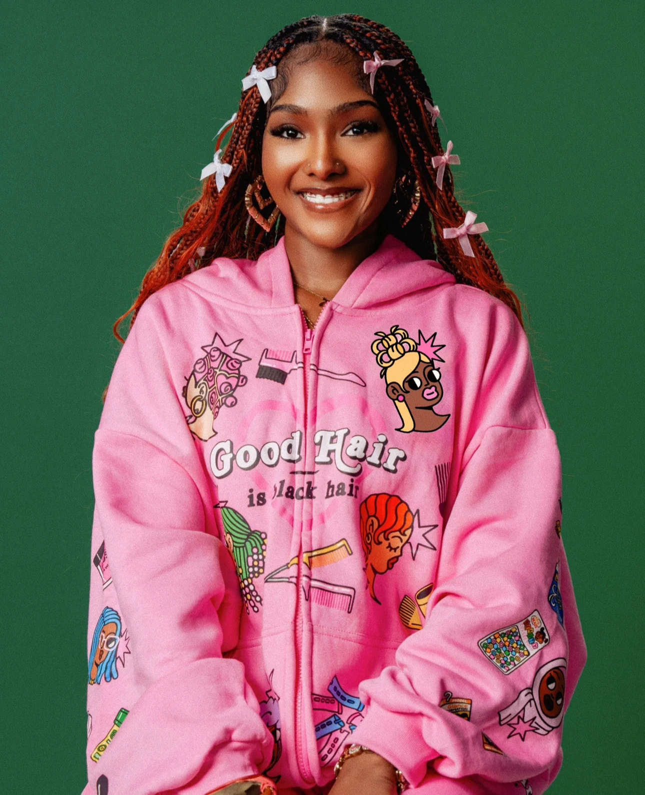 'Good Hair' Jacket (pink) - Image 6